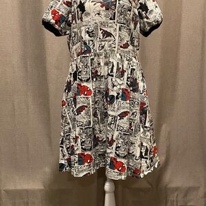 Marvel Spider-Man Comic Print Dress - Red and Black